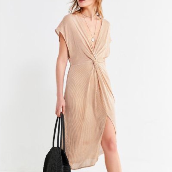 UO Twist-Front Striped Midi Dress - Picture 1 of 1